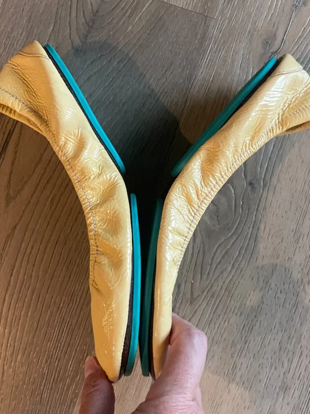 Tieks by Gavrieli women's Ballet Flats size 9 shoes Mustard Yellow Casual!